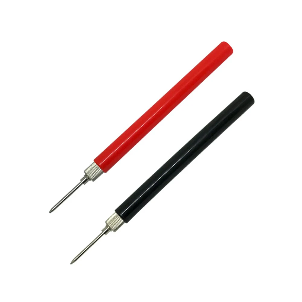 

2 PCS Pure Copper Nickel Plating Test Probe Tips Insulated Test Hook Wire Connector For Multimeter Stainless Steel Needle Test