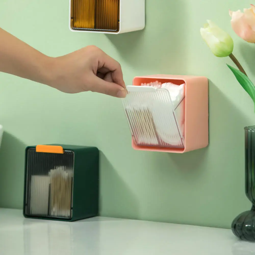 

Transparent Wall Mounted Flip Storage Box Punch-Free Adhesive Jewelry Organizer Storage Box Wall Shelf Makeup Case Hanger Drawer