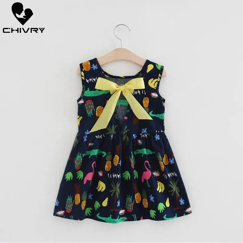 Детские летние платья детское платье без рукавов для маленькой девочки с