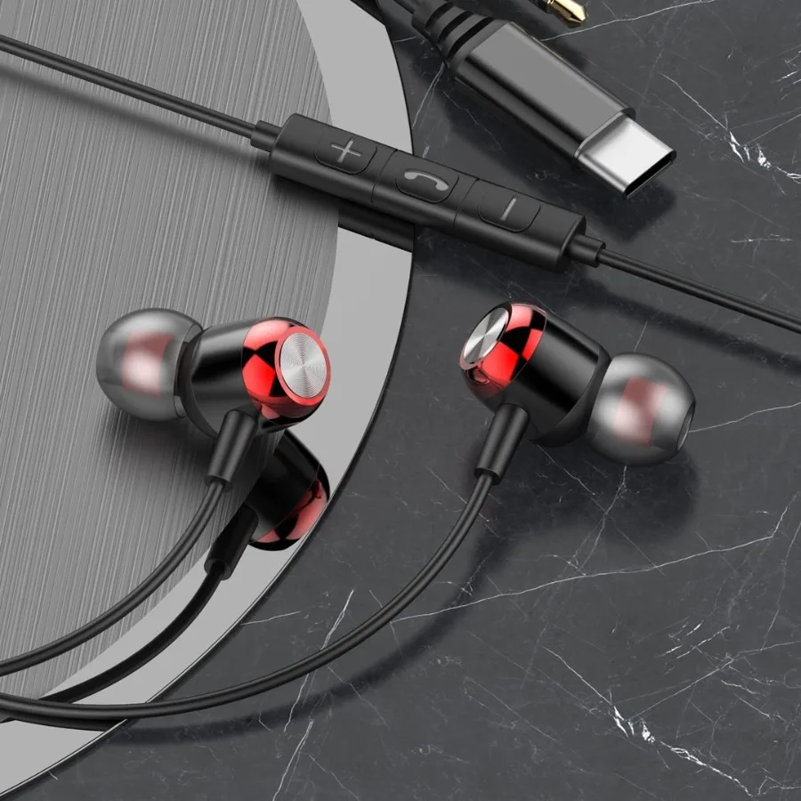 Фото Проводные наушники EARDECO TypeC/3,5 мм с микрофоном и регулятором громкости, музыкальная гарнитура с басами, наушники для телефона для Samsung Huawei Xiaomi №5