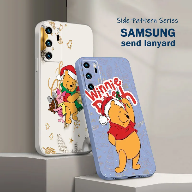 

Disney Christmas Winnie the Pooh Phone Case For OPPO A72 A57 A54S A53S A52 A31 A16S A9 A5 A1K A12 AX7 F21 F9 A5 Liquid Rope Soft