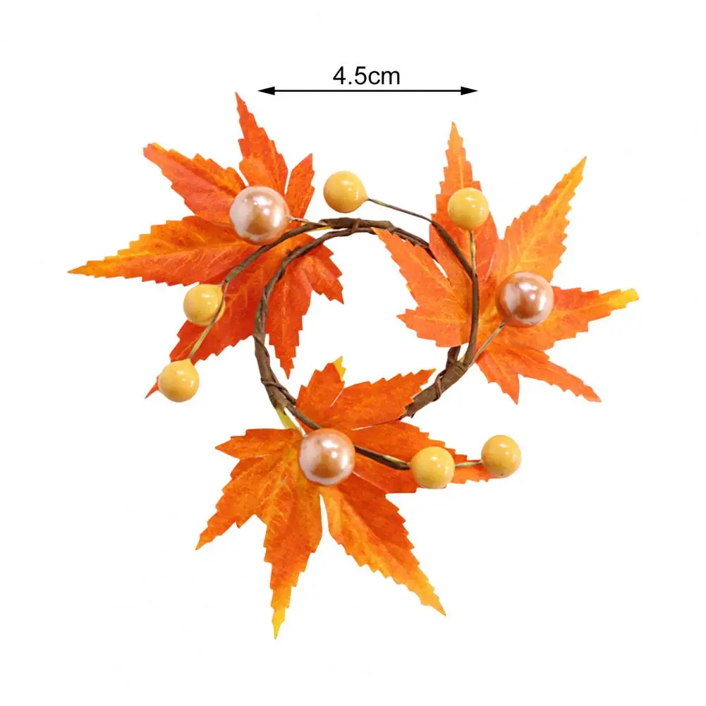 

6Pcs Maple Napkin Rings Realistic Looking Faux Silk Cloth Smooth to Touch Paper Napkin Rings Party Favor