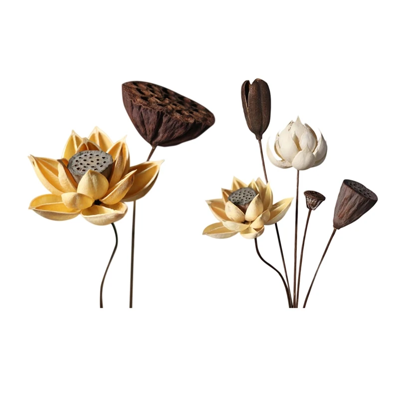 

Real Natural Dried Pressed Lotus Flower,Decorative Handmade Water Lily Flower Branch,Table Decoration For Home