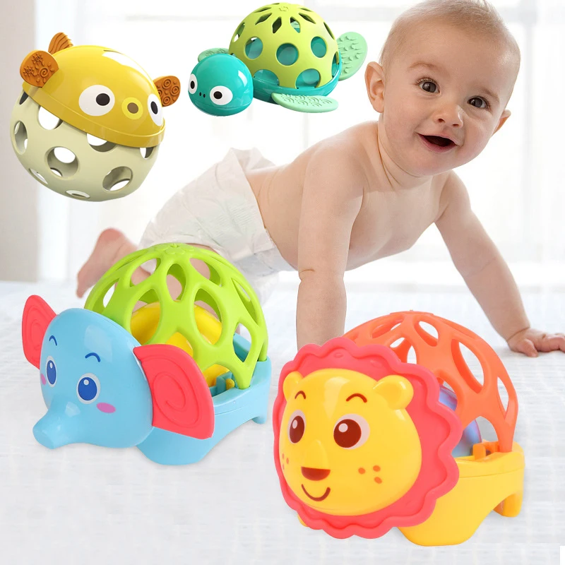 

Baby Rattles Toys Sensory Development Elephant Lion Tortoise Crawl Ball For Babies Infant Grasp Rattle Games Baby Toys 0 12 Mo