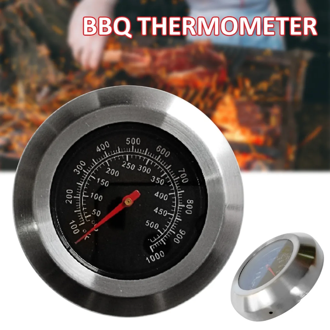 

New Stainless Steel Bimetallic BBQ Thermometer Barbecue Oven Thermometer BBQ Grill Tool Kitchen Cooking Gadgets