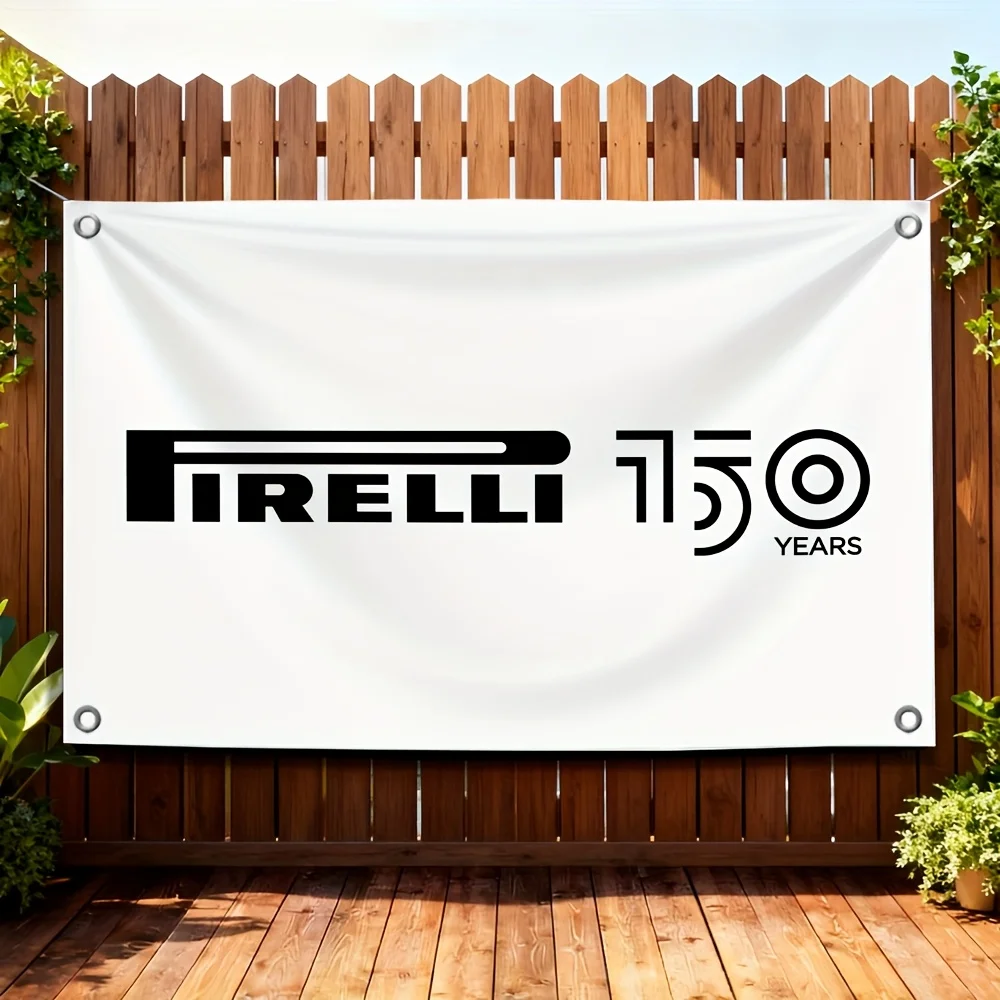 Фото Премиальный корпоративный баннер-флаг Pirelli к 150-летию, 60x90 см (24x35 дюймов), для улицы и помещений, для декора вечеринок и мероприятий №2