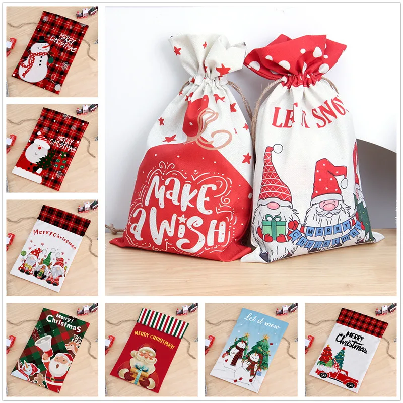 

Новогодние подарочные пакеты в виде носков с Санта-Клаусом, 2023