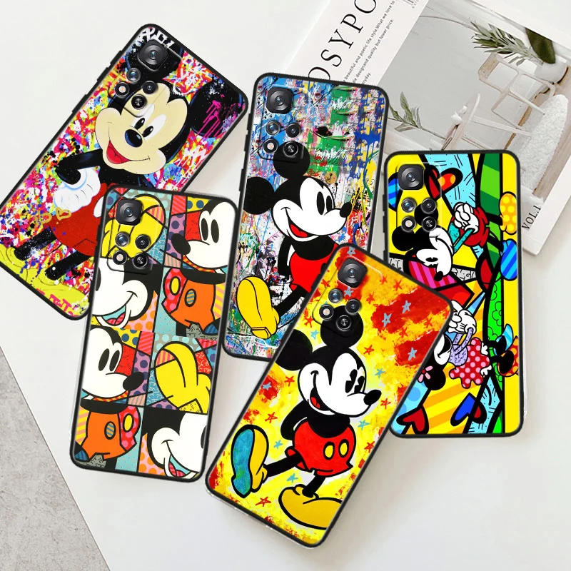 

Color Disney Mickey Phone Case For Xiaomi Redmi Note 11E 11T 11S 10T 10S 9S 9T 8T 7 Pro Plus Lite Max Black Cover