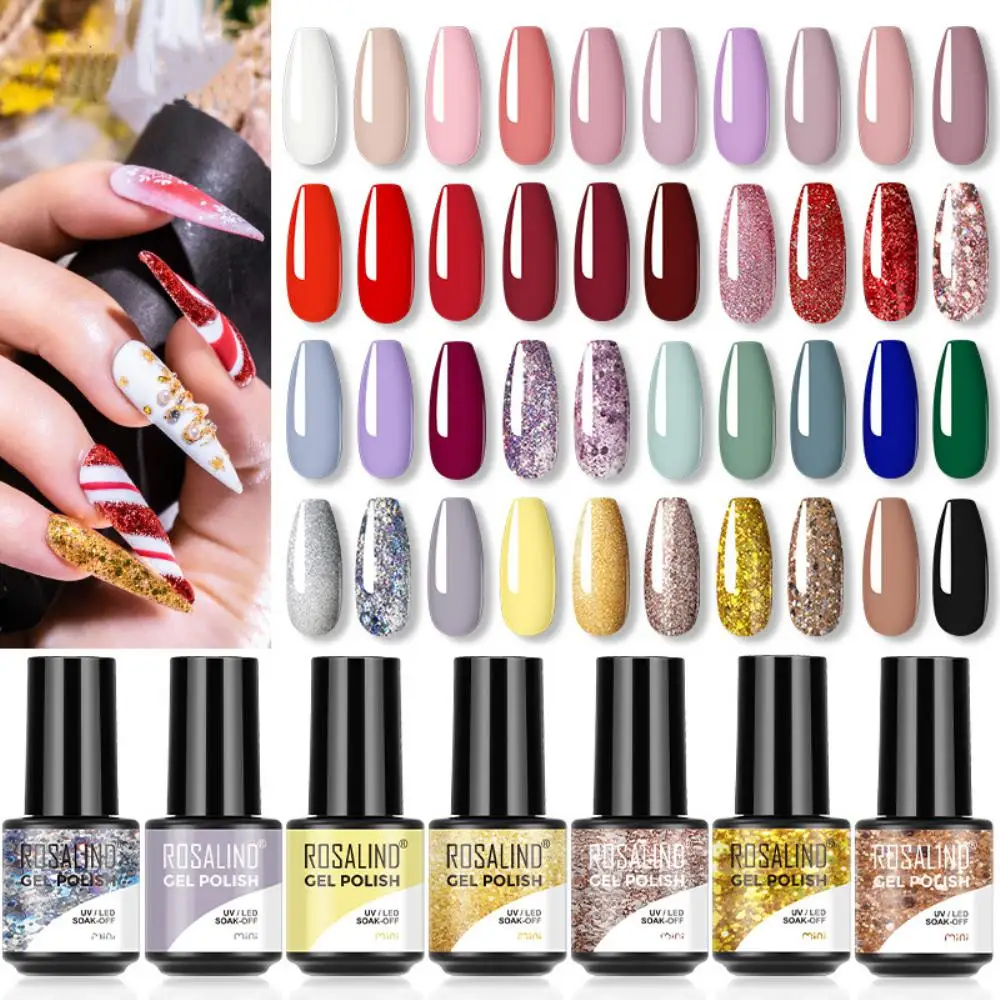 

7ml Gel Nail Polish For Nails Semi Permanent Soak Off Gel UV LED Varnishes Base Top Matte Coat DIY Nail Art Gel Polish 80 Colors