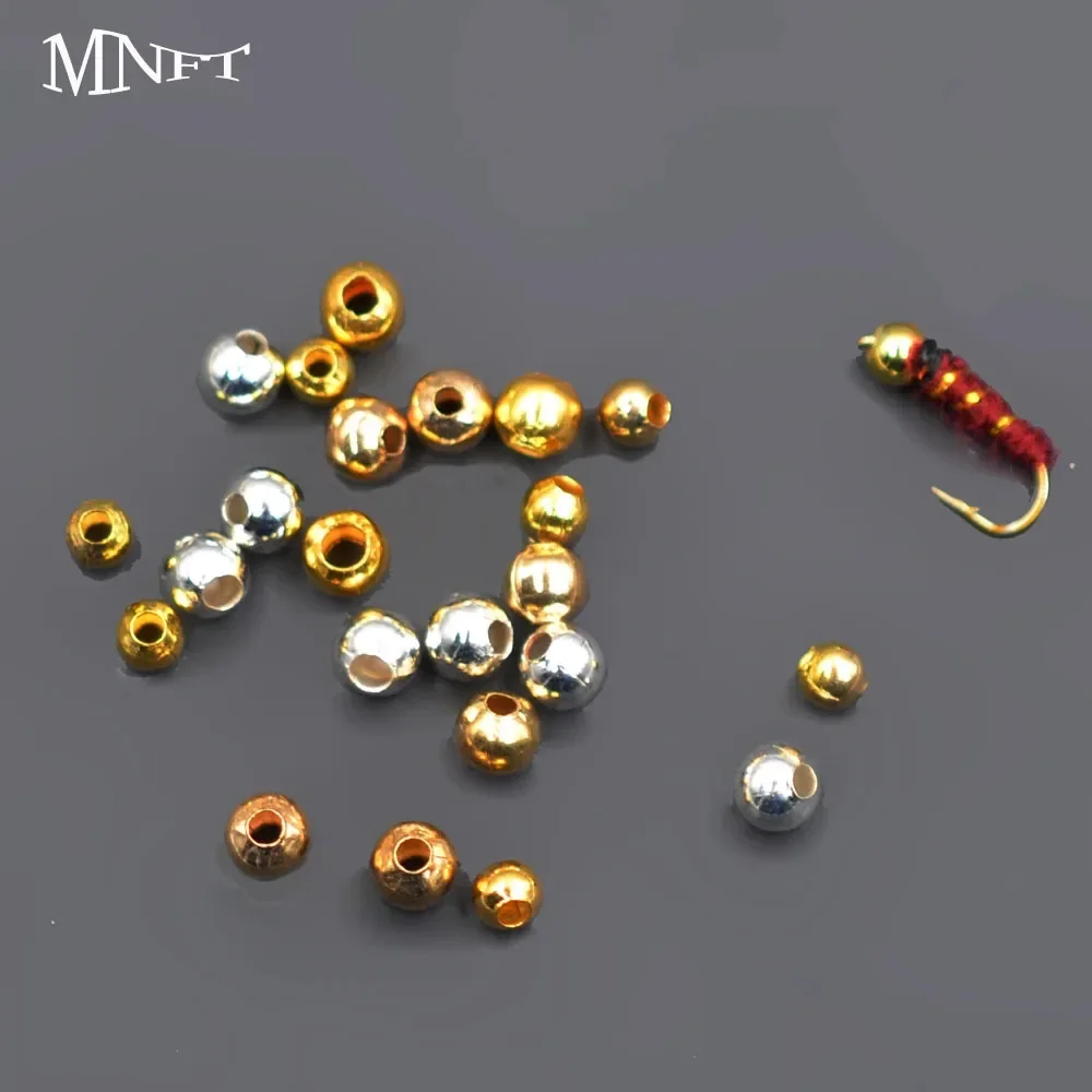 MNFT 500 szt. 3 2 mm/4 0 mm Muchy wędkarskie Głowa nimfy Żelazne koraliki Złoty srebrny materiał do wiązania much