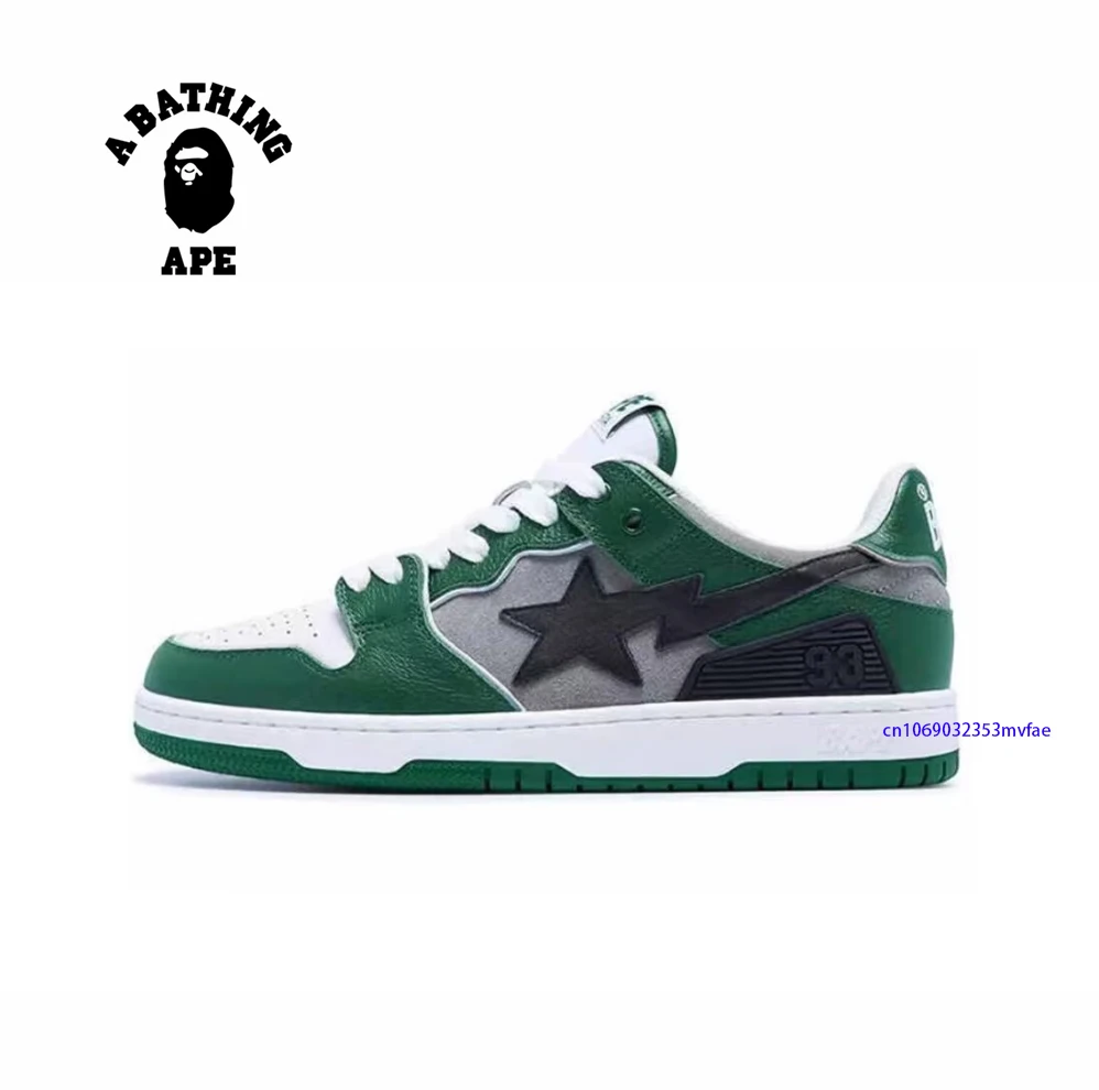 A BATHING APE Men's Vibe Classic 93 Low Top Wearable Sports Sneakers Women's Bapesta Soft Skateboarding STA Walking Shoes 36-45