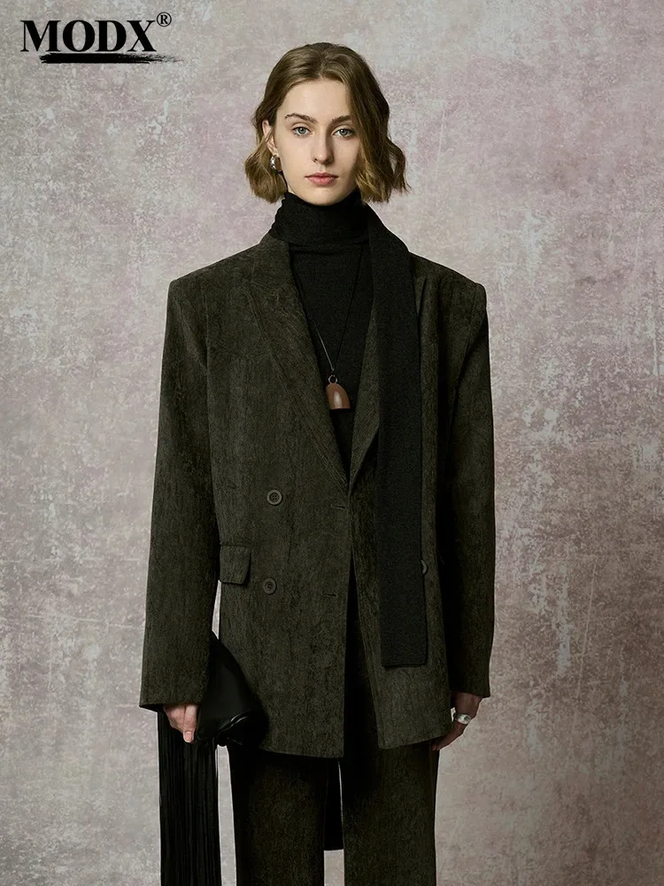 [MODX] Белый киоск 2024 новый костюм на осень/зиму женское свободное пальто Snow Neil