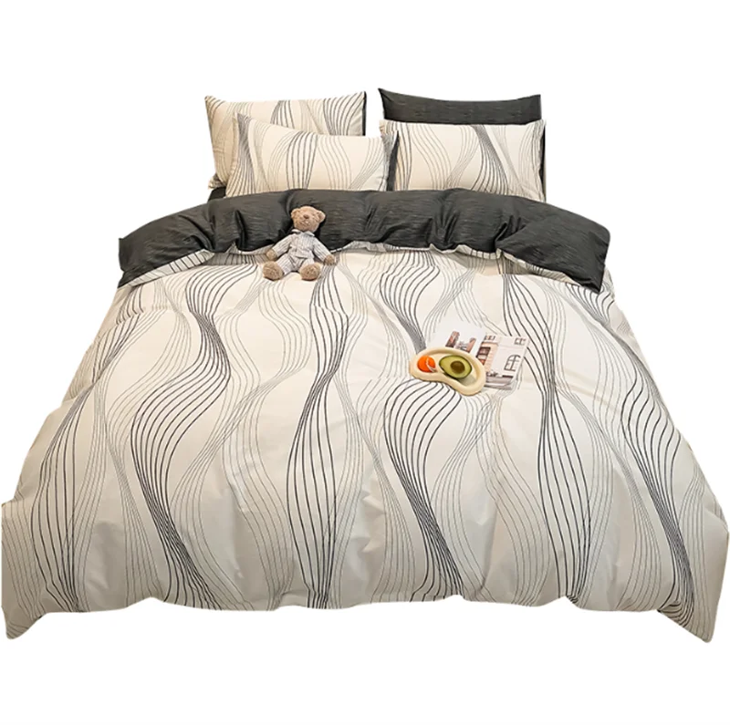 

2022 Light Luxury Pure Cotton Nordic Style Soft Autumn Bed Quilt Students House Use Bedding Three Pieces Bed Quilt