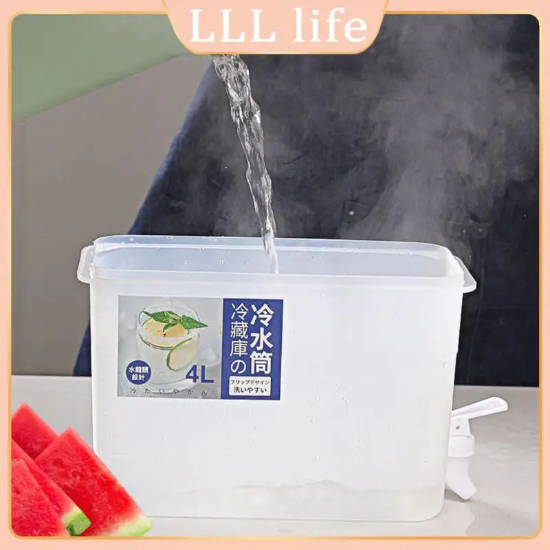 

4000ml Cold Kettle With Faucet Large Capacity Lemon Fruit Teapot Cool Water Bucket Kitchen Drinkware Kettle Pot Cold Water Jug