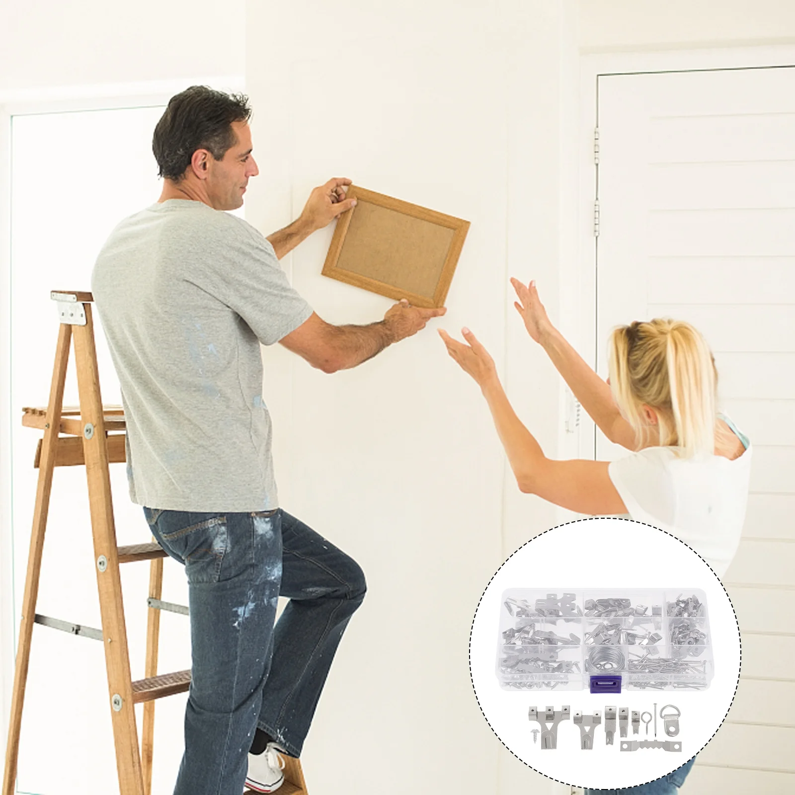 

Picture Hook Hanger Hanging Photo Frame Kit Hangers Drywall Nail Wall Hooks Holder Paintings Metal Tool Traceless Hardwall
