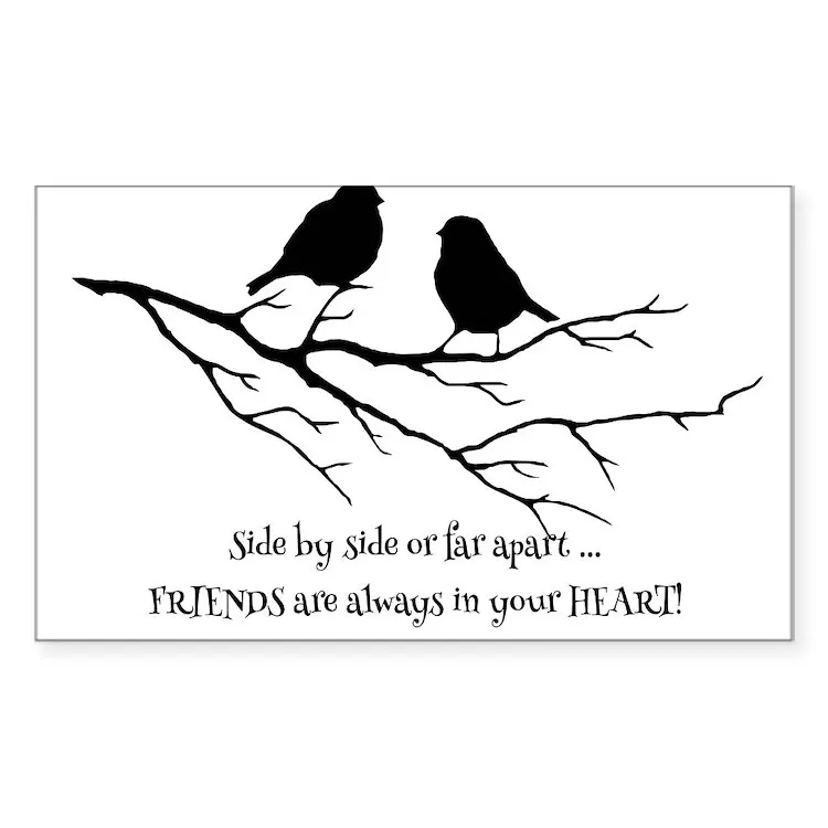 

Наклейка с надписью «Friends in your Heart», милые птицы на наклейке для декора ноутбука, автомобиля, модный чемодан с милым мультяшным рисунком