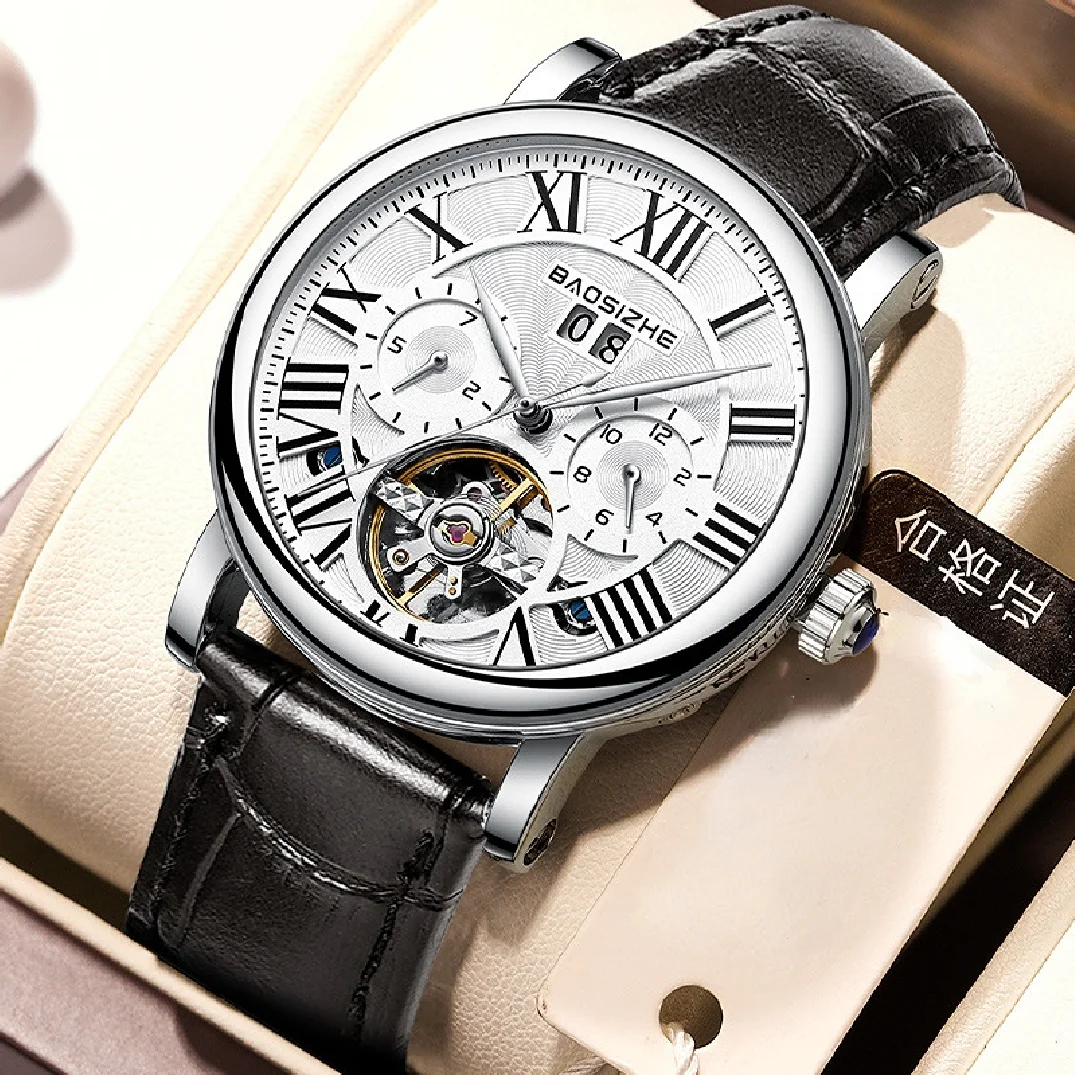 

New Automatic Hollow out Mechanical Watch Man High quality Luxury Mens Watches Fashion watch for men Simple business wristwatch