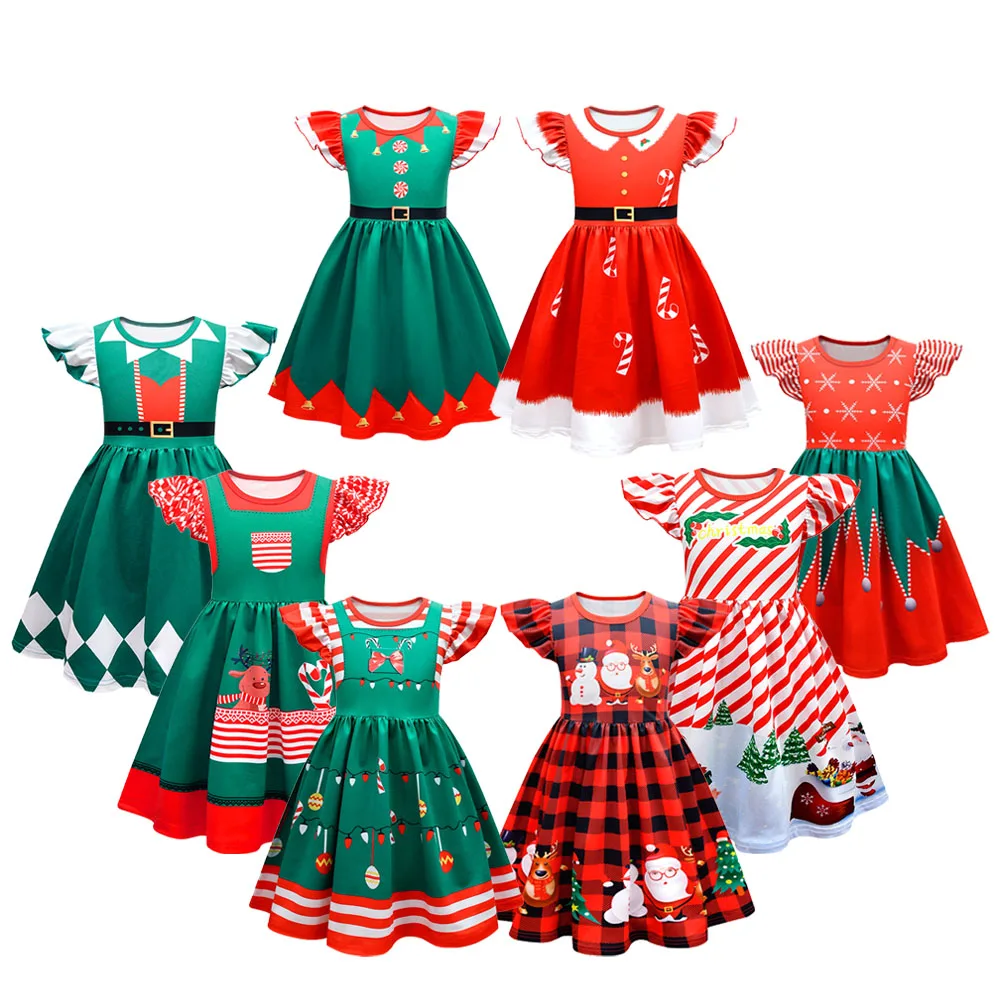 

Dresses for Girls Vestidos 2023 Christmas Dresses Birthday Party short Sleeve Princess Costume Children's Prom Dress 100cm-160cm