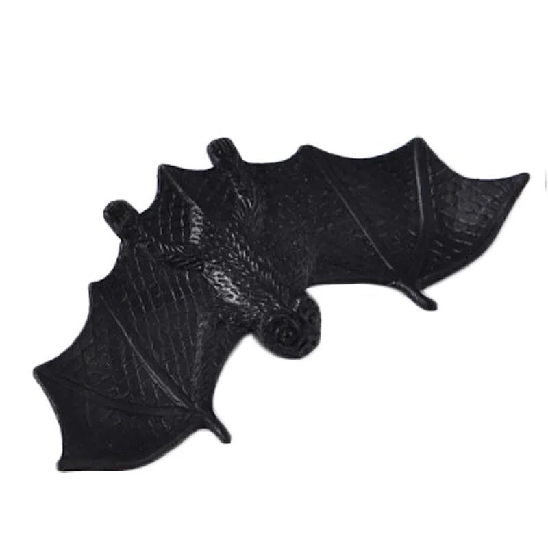 

5PCS Halloween Bat Toy Halloween Ghost Festival Animal Bats Black Plastic Fake Toys Halloween Funny Joke Prank Realistic Props