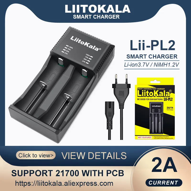 

Liitokala Lii-PL2 Li-500 LI-402 Li-202 3.7V 1.2V Multifunctional 18650 26650 21700 17355 18350 14500 AA AAA battery charger