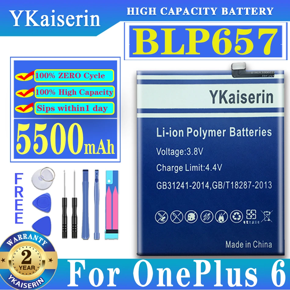 

YKaiserin Battery BLP657 BLP 657 for One Plus 6 OnePlus6 for OnePlus 1 + 5/5T 6 A6001 6T/7 7T 7 7T 8 Pro A8000 Batteries
