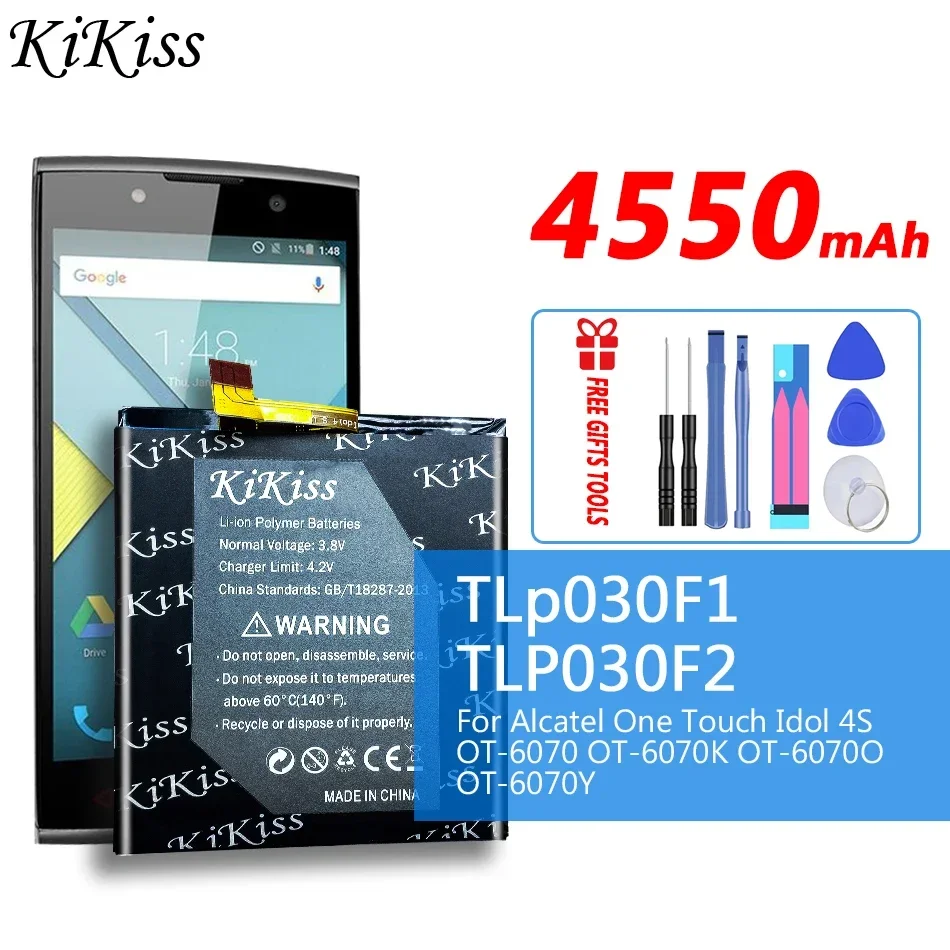 Аккумулятор большой мощности 4550 мАч для Alcatel One Touch Idol 4S OT-6070 OT-6070K OT-6070O OT-6070Y TLP030F1
