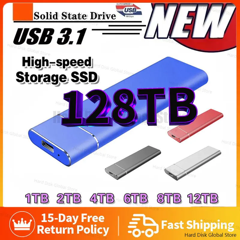 

Высокоскоростной портативный SSD 16 Тб 8 ТБ 4 ТБ 500 Гб внешний твердотельный жесткий диск мобильный USB Typc-C USB портативные жесткие диски