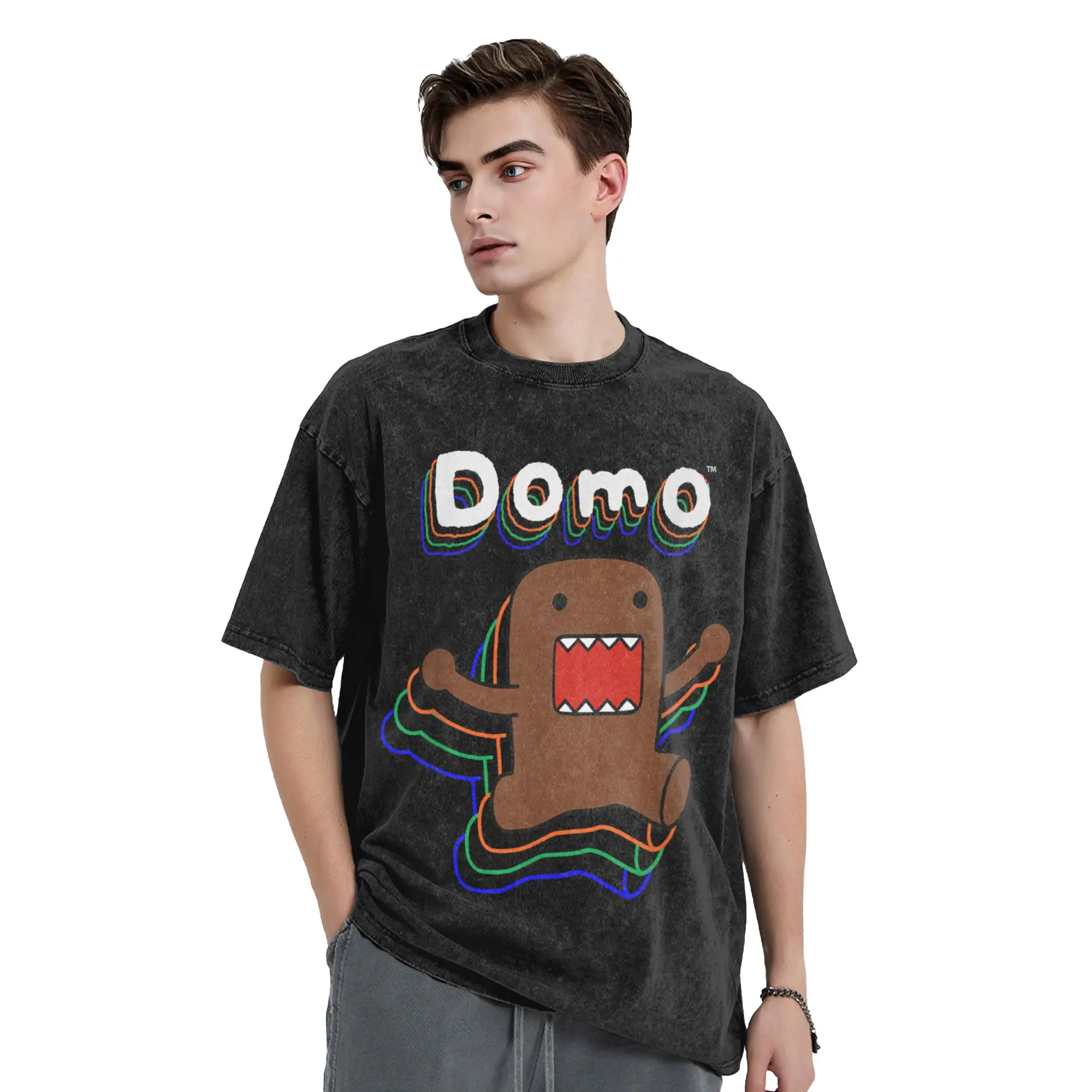 Фото Футболка Domo Merchandise Jumping, футболки в стиле Харадзюку, уличная одежда с короткими рукавами, топы, летняя повседневная одежда большого размера с круглым вырезом №3