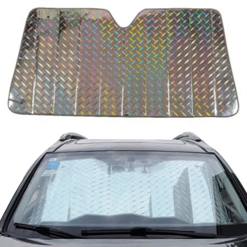 

Car Sun Shade Foldable Windshield 5-Layer UV Protection Iridescent Sun Shield Visor For Car Windshield Front Window Screen