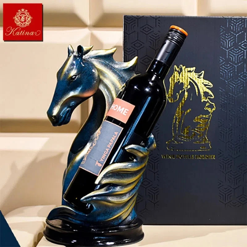 

Horse Shape Wine Rack Resin Animal Statue Wine Bottle Holder Display Shelf for Home Wedding Party Romantic Dinner Decoration