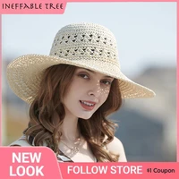 hollow out big brim hand made straw hats for women men fashion unisex shading breathable personality beach hat summer caps