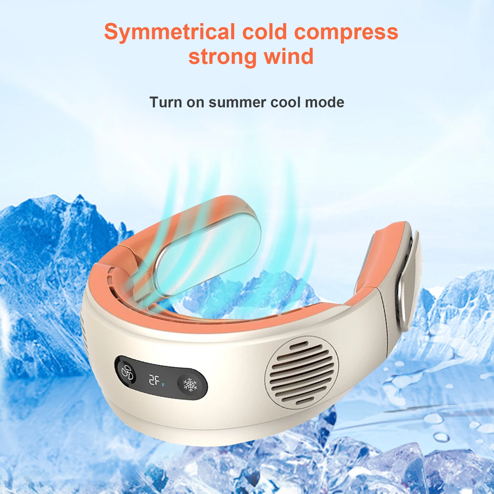 

Portable Hanging Neck Fan Mobile Air Conditioner Cooling Outdoor Wearable Foldable Bladeless Neck Cool Fan 5000mah Battery