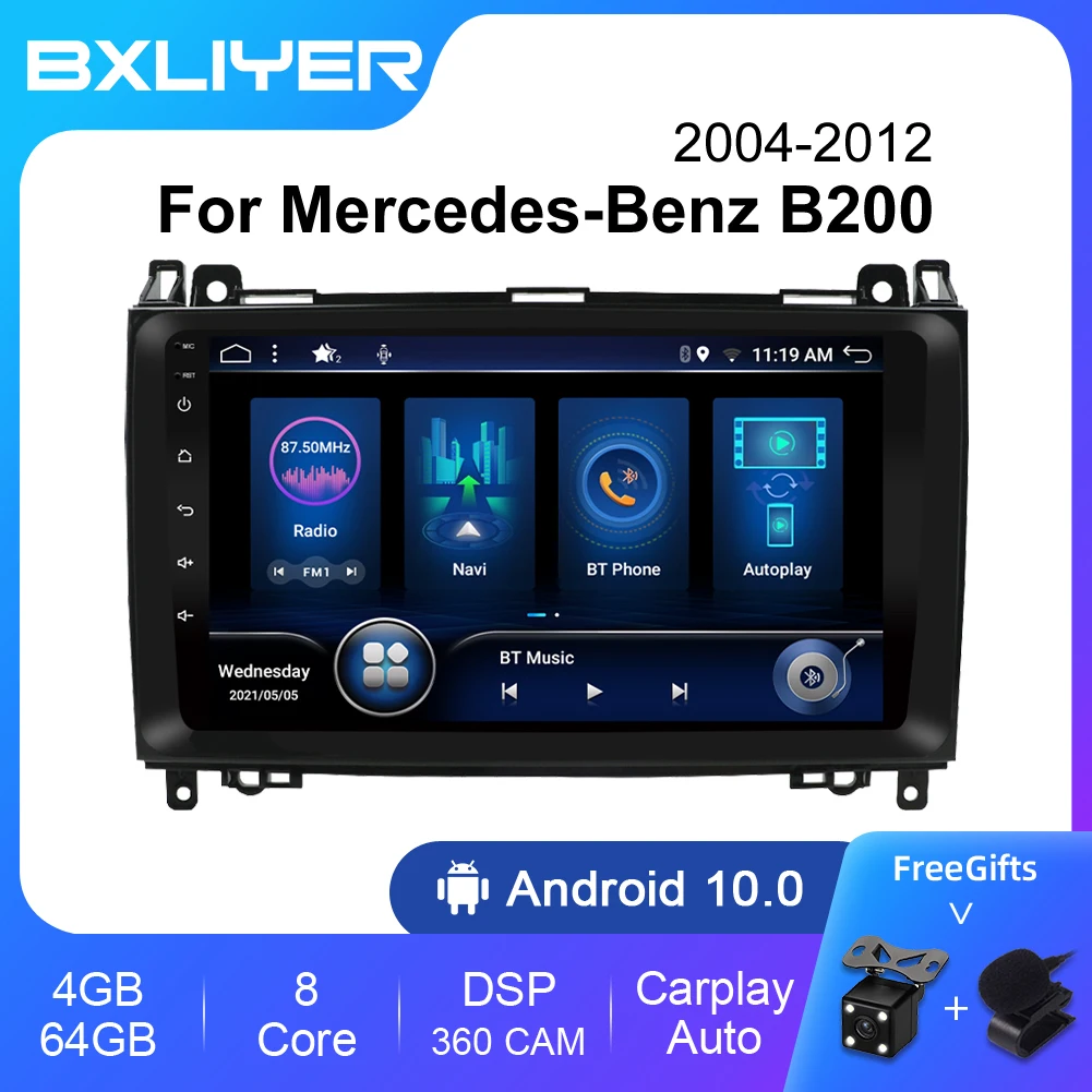 

Автомобильный радиоприемник DSP Carplay Android 10, стерео плеер, GPS-навигация, головное устройство для Mercedes Benz B200 W169 W245 Viano Vito W639 Sprinter W906