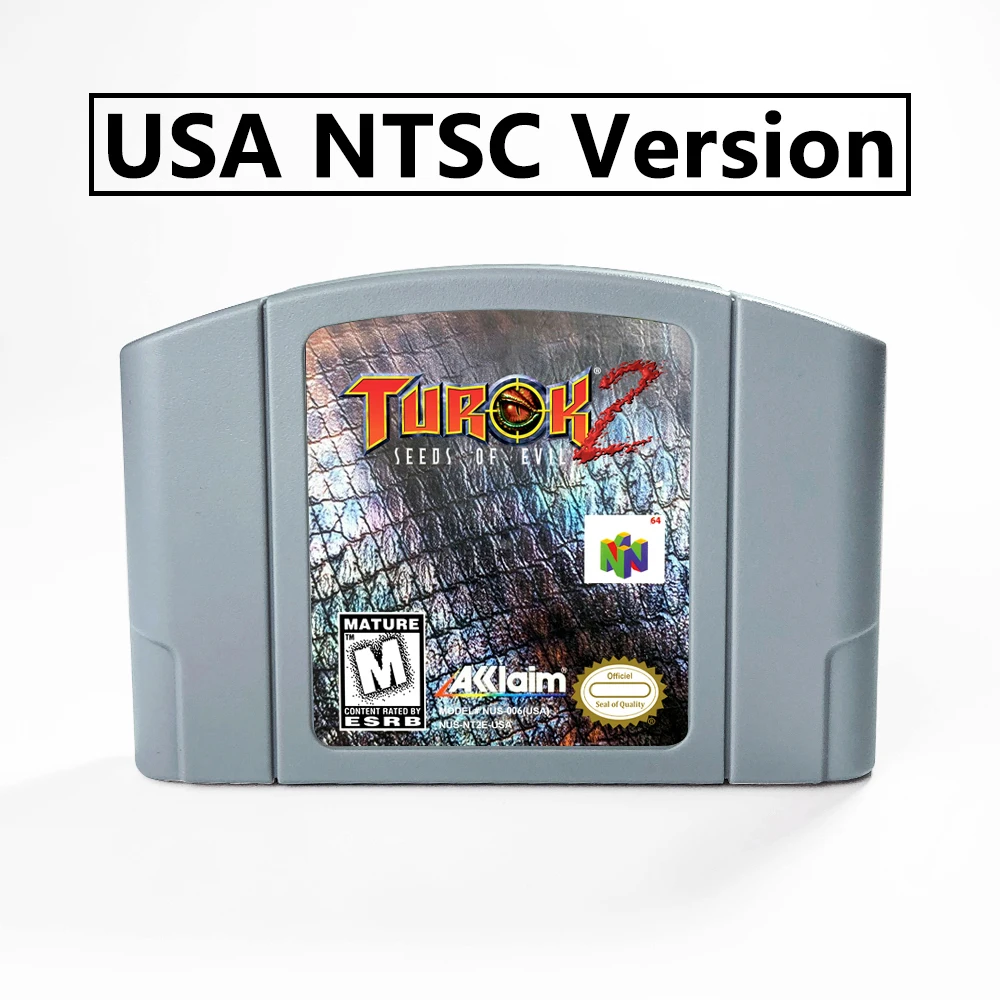 Игровой картридж Turok с 2 семенами зла 64 бит США версия NTSC или EUR PAL для консолей N64 |