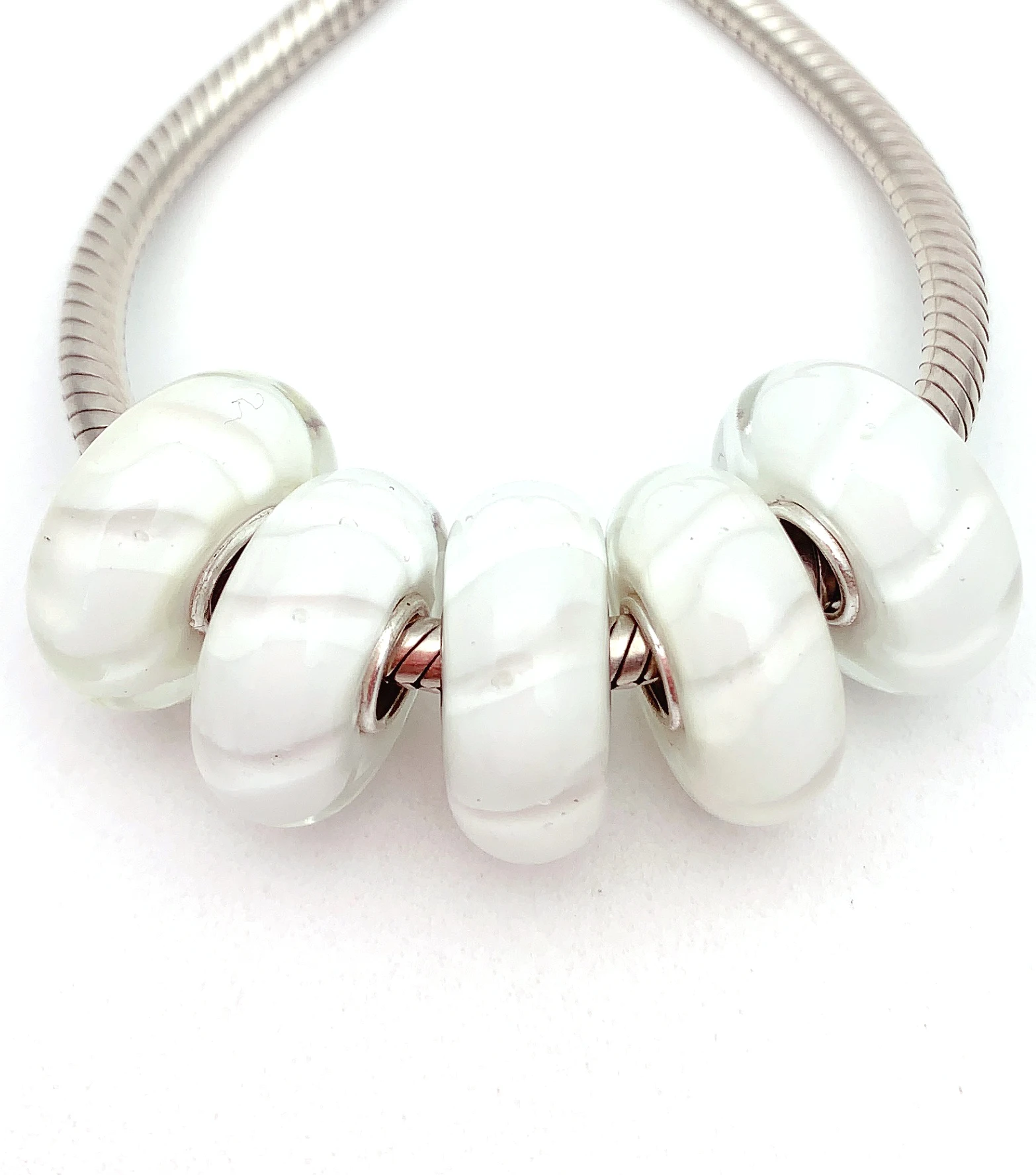 

XHYG108 5X 100% Authenticity S925 Sterling Silver Beads Murano GlassBeads Fit European Charms Bracelet Diy Jewelry Lampwork