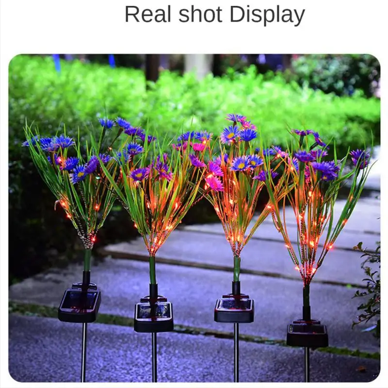Solar Lamp Lawn Light Simulation Flowers LED Outdoor Decoration Pathway Patio Yard Party Christmas Wedding Decor Lawn Lighting