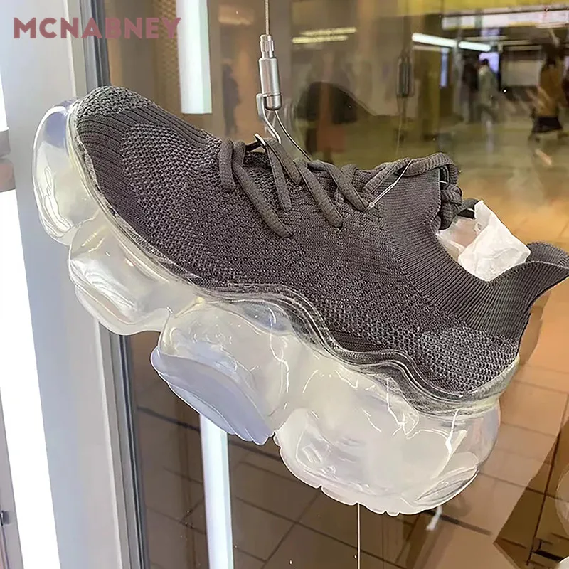 Heightening Thick Bottom Casual Sports Shoes Spring New Retro Lace Korean Version Niche Women's Singles Shoes Mesh Sports Shoes