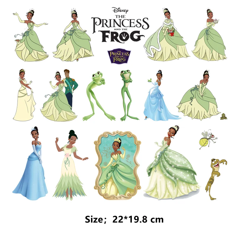 Наклейки с утюгом для одежды принцессы и лягушки нашивка сделай сам на заказ