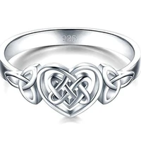 retro women silver celtic knot ring good friends heart ring promise band love rings women party ring friendship gift jewelry