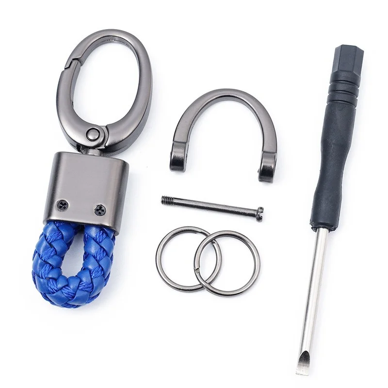

Braided Woven Rope Keychain DIY Bag Pendant Key Chain Holder Car Keyring Men Women Zinc Alloy Simple Key Ring Auto Accessories