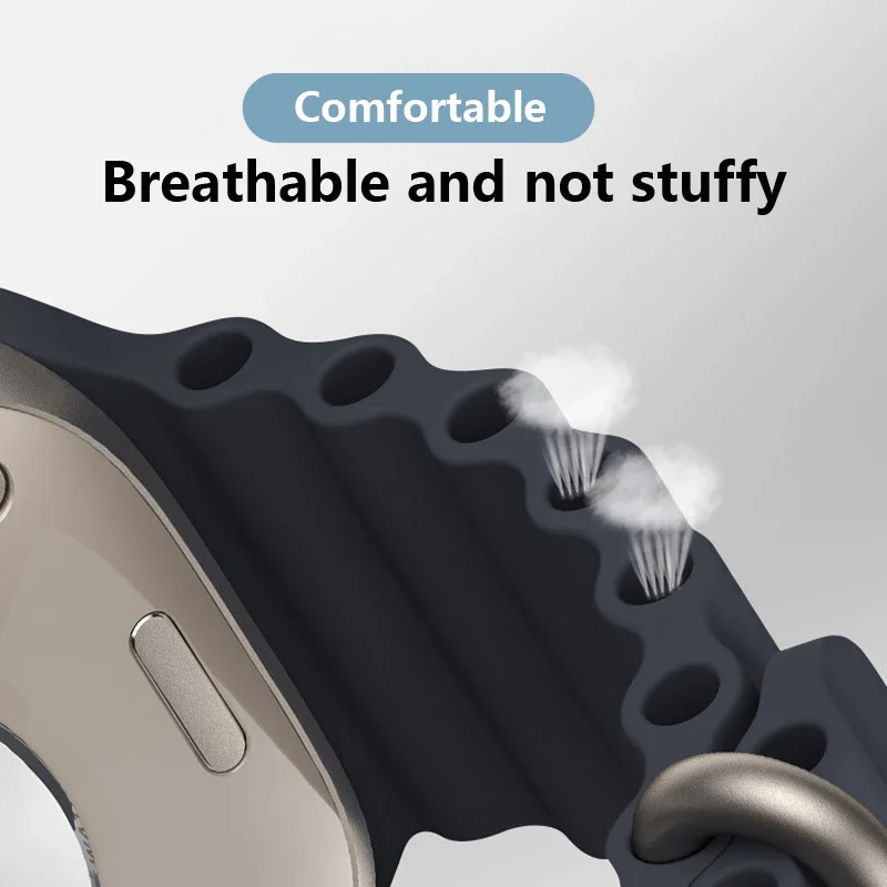 Ocean Strap for Apple Watch Ultra Strap series 8 7 6 5 4 3 Silicone Bracelet for iWatch 49mm 44mm 40mm 45mm 41mm 42mm 38mm Bands