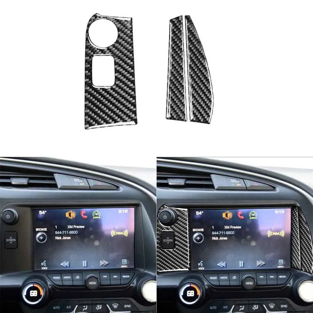 

Carbon Fiber GPS Panel Side Decor Trim Cover For Chevrolet Corvette C7 14-2019