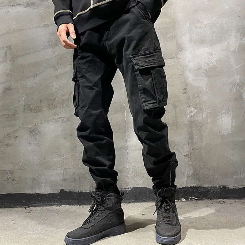 Брюки-карго мужские в стиле Харадзюку модные мешковатые тактические штаны