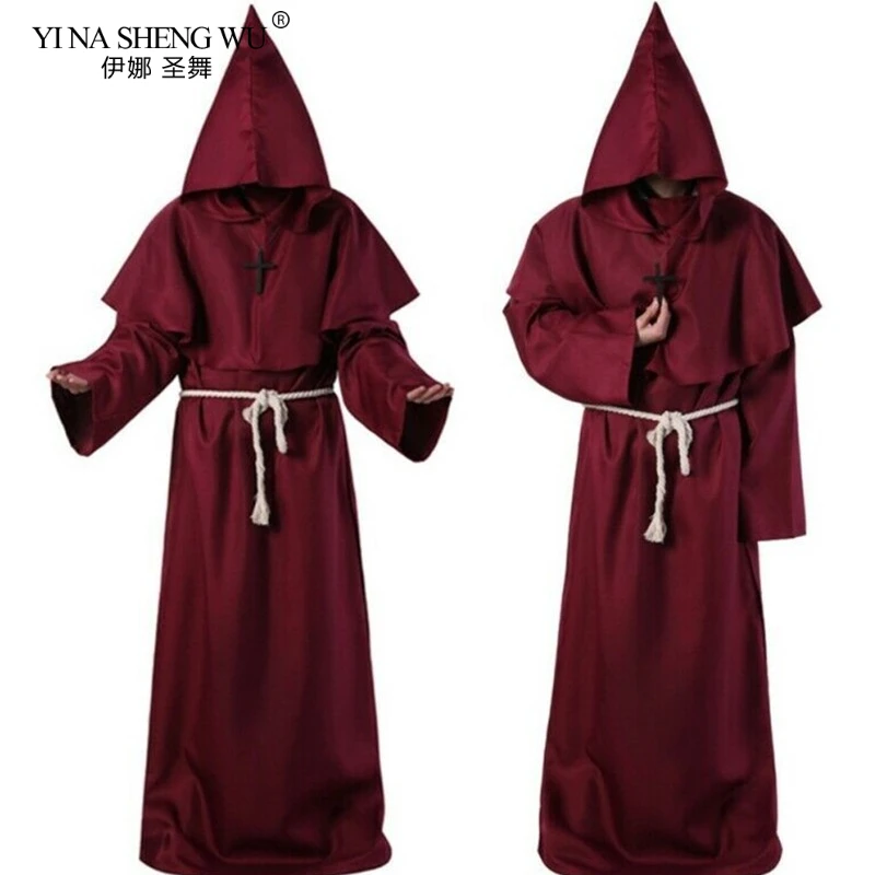 Страшная накидка для взрослых костюм косплея средневековый фрир женский халат