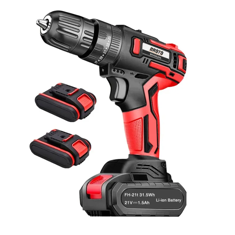 

Factory Supply 21V Li-ion Cordless Power Drill Brushless 10mm Electric Screwdriver Battery Drill Cordless