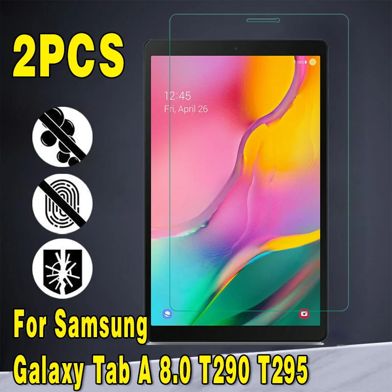 

2Pcs Tempered Glass for Samsung Galaxy Tab A 8.0 (2019) T290 T295 9H Anti-fingerprint Full Film Tablet Cover Screen Protector