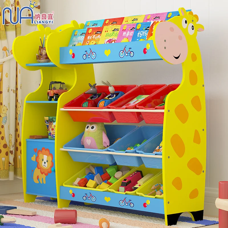 

Children's Book Shelf Baby Toy Storage Rack Living Room Sundries Storage Shelves Toddler Multi-functional Toy Storage Bookshelf