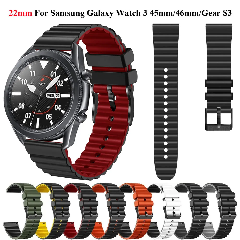 

22mm Strap For Samsung Galaxy Watch 3 45mm Silicone Watchband Bracelet For Samsung Gear S3 Classic/Frontier Smartwatch Wristband