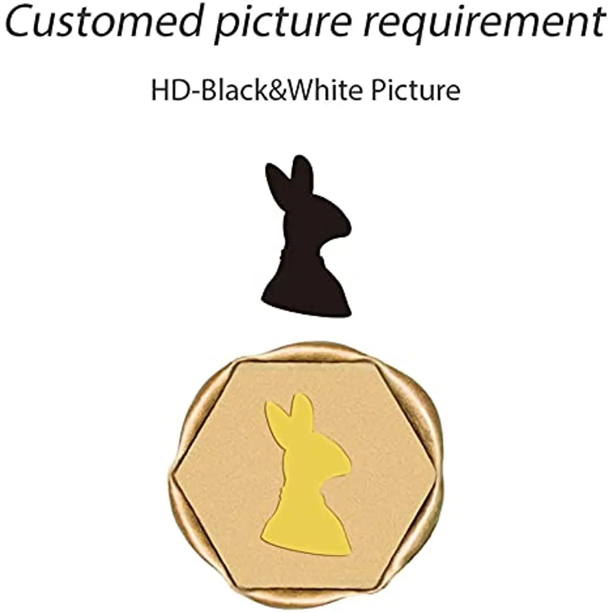 1Set Custom Wax Seal Stamp Logo Name Picture Initials Letters Personalized Made include stamp head and stamp handle-Hexagon