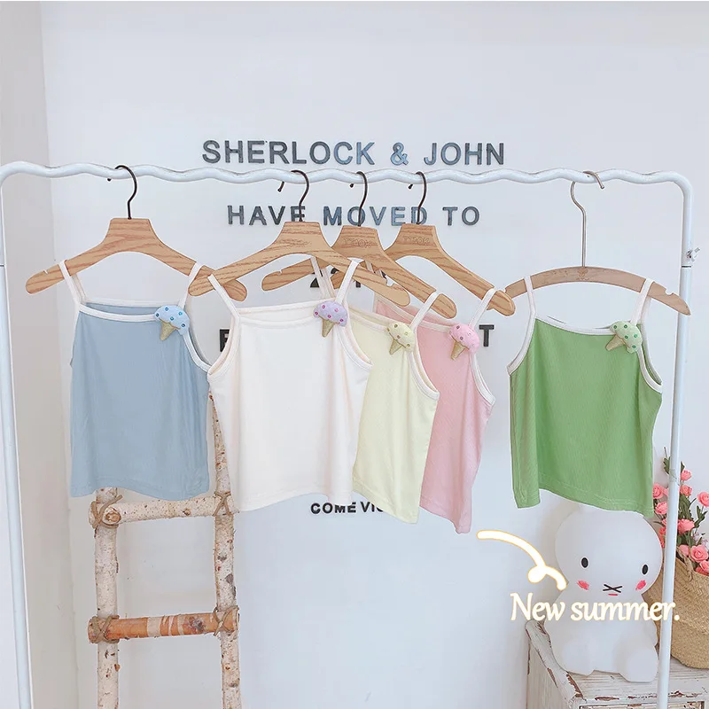 

Детская одежда 2022, Летний Новый детский жилет, Летний Тонкий жилет для девочек, модный топ без рукавов с подтяжками для малышей